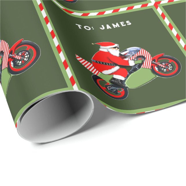 Papel De Presente Presente de Natal de Motocicleta (Ponta do rolo)