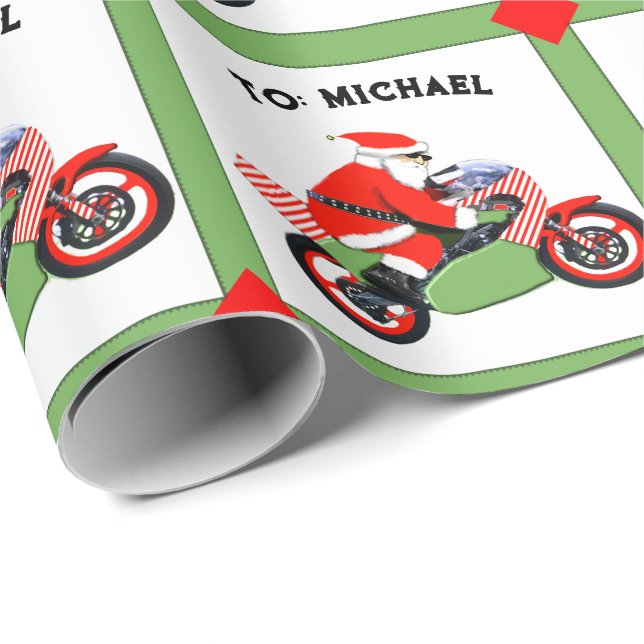 Papel De Presente Presente de Natal de Motociclismo Motocross (Ponta do rolo)