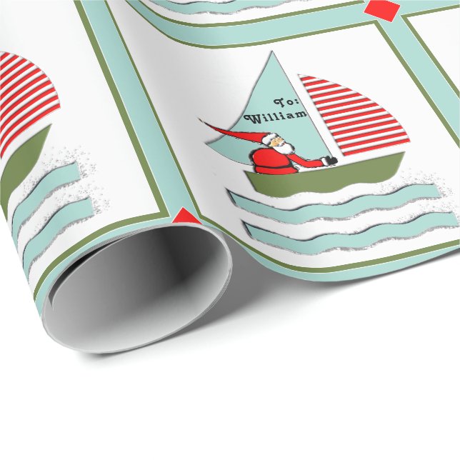 Papel De Presente Presente de Natal de Navegação Personalizado (Ponta do rolo)