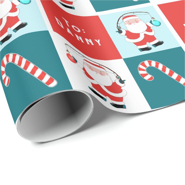 Papel De Presente Presente de Natal de Pesca Criativo (Ponta do rolo)