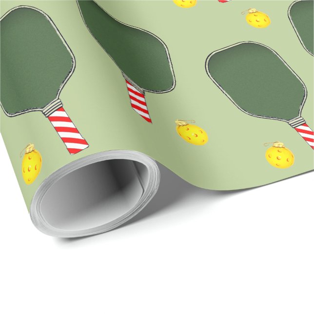 Papel De Presente Presente de Natal de Pickleball (Ponta do rolo)