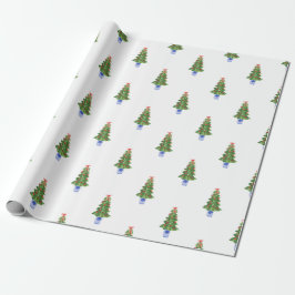 Papel De Presente Presente de Natal de Potência da Chinoiserie Branc