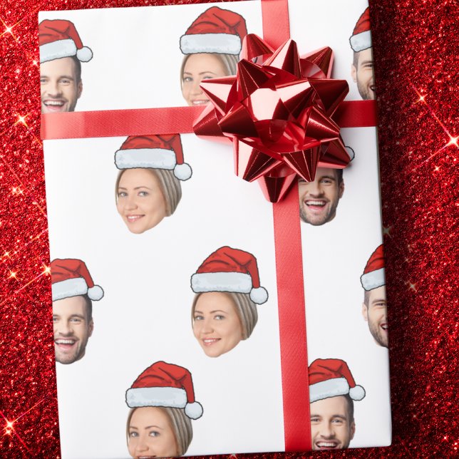 Papel De Presente Presente de Natal de Santa Hat Personalizado Face  (Criador carregado)