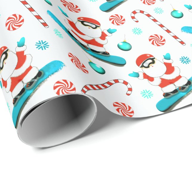 Papel De Presente Presente de Natal de Snowboarding Snowboarder Féri (Ponta do rolo)