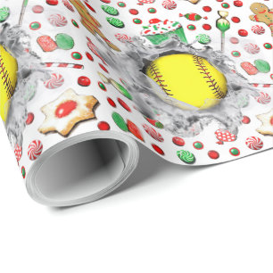 Papel De Presente Presente de Natal de Softbol