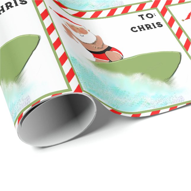 Papel De Presente Presente de Natal de Surf Personalizado (Ponta do rolo)