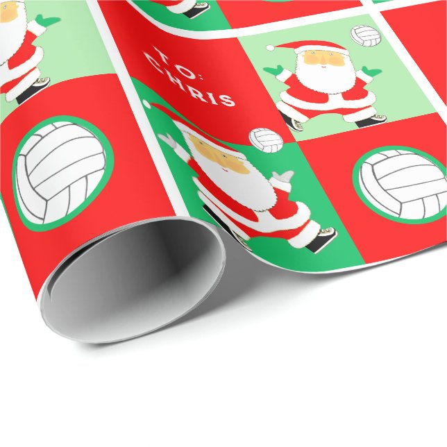Papel De Presente Presente de Natal de Voleibol (Ponta do rolo)