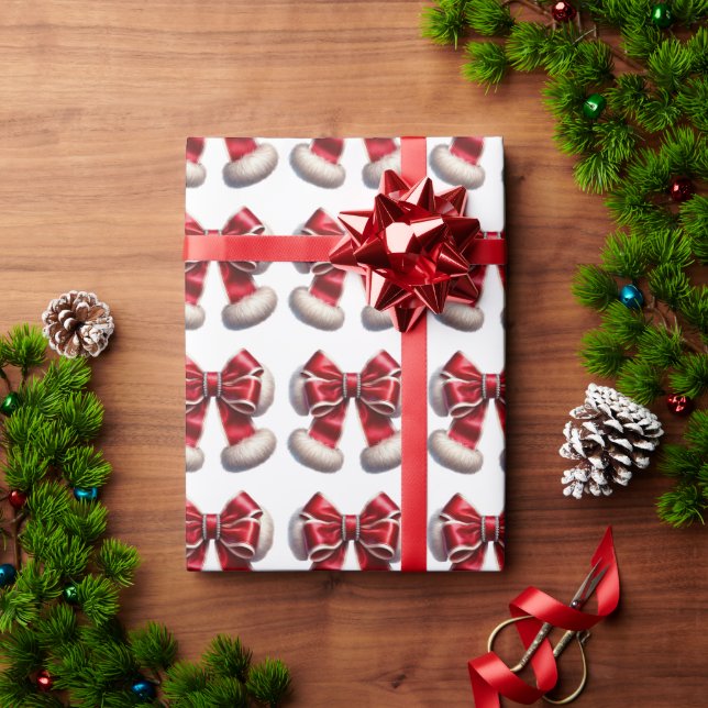Papel De Presente Presente de Natal do Arco Santa Claus Ribbon (Presente de Natal)