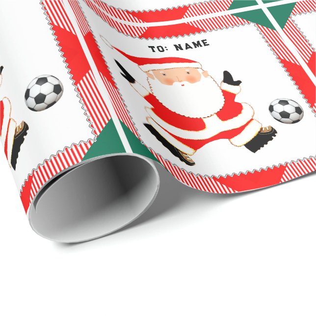 Papel De Presente Presente de Natal do Papai Noel do Futebol (Ponta do rolo)