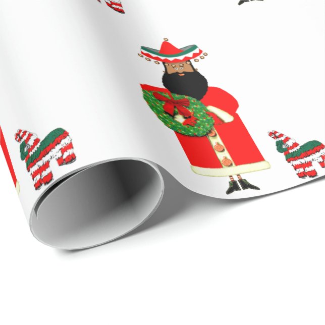 Papel De Presente Presente de Natal do Papai Noel mexicano (Ponta do rolo)