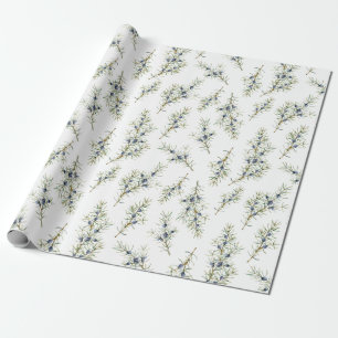 Papel De Presente Presente de Natal em Rústico Blue Winterberry Bra