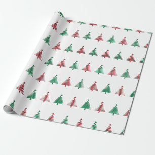 Papel De Presente Presente de Natal Festivo Verde e Vermelho