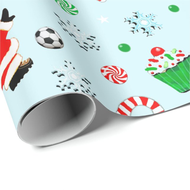 Papel De Presente Presente de Natal no Futebol (Ponta do rolo)
