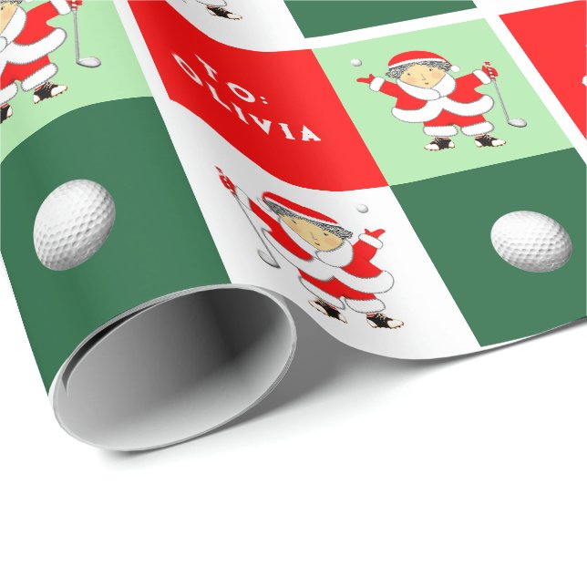 Papel De Presente Presente de Natal para Golfe Feminino (Ponta do rolo)
