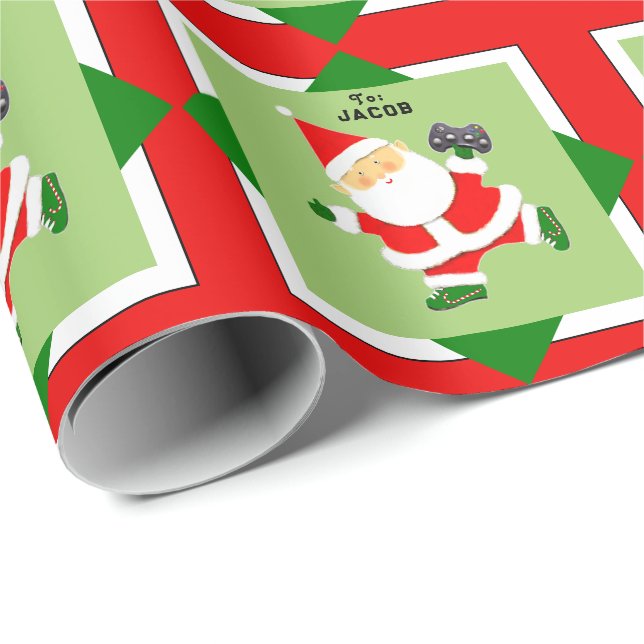 Papel De Presente Presente de Natal para jogadores de vídeo (Ponta do rolo)