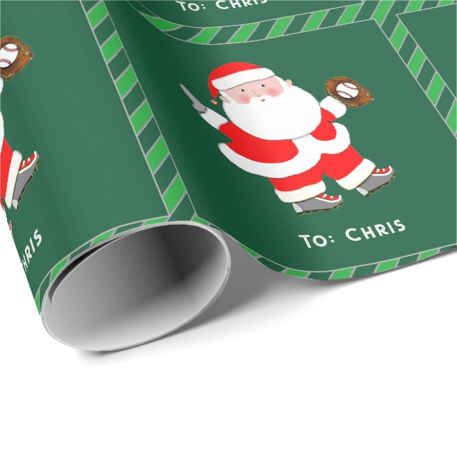 Papel De Presente Presente de Natal Personalizado de Beisebol (Ponta do rolo)