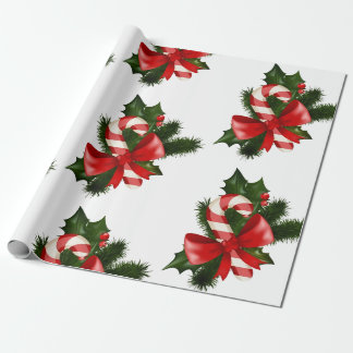 Papel De Presente Presente de Natal Retroativo do Padrão Candy Cane