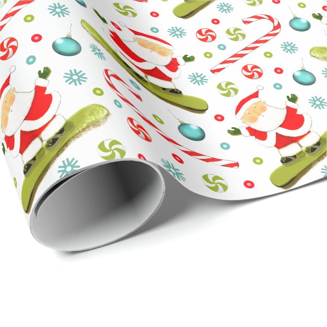 Papel De Presente Presente de Natal Snowboard Snowboarder (Ponta do rolo)