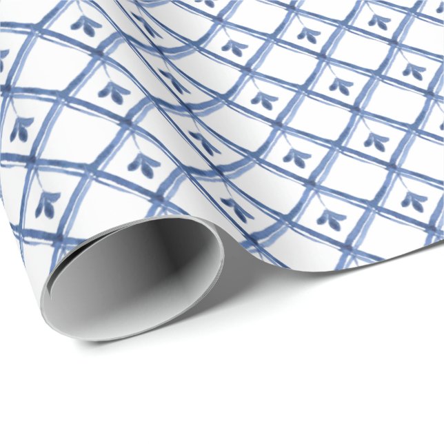 Papel De Presente Presente de padrão de diamante de aparência branca (Ponta do rolo)