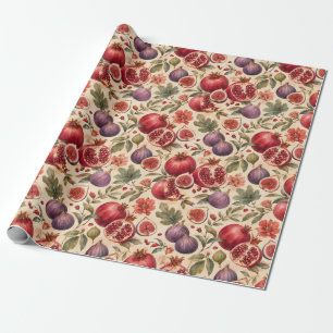 Papel De Presente Presente de Padrão de Frutas de Aquarela de Figo R