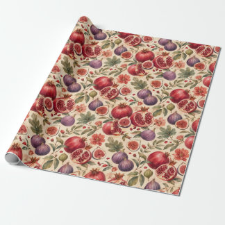 Papel De Presente Presente de Padrão de Frutas de Aquarela de Figo R