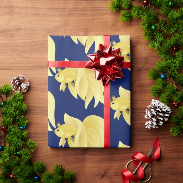 Papel De Presente Presente de peixe dourado princesa (Presente de Natal)