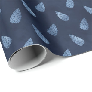 Papel De Presente Presente de Pinhas de Natal Azul Gelo Elegante