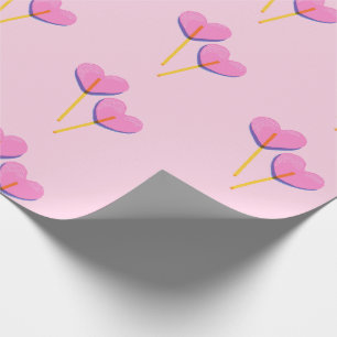 Papel De Presente Presente de Pirulito em Forma de Coração Rosa