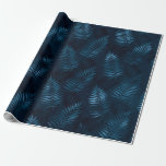 Papel De Presente Presente de Plantas Tropicais Metálicas Azuis Eleg<br><div class="desc">Plantas tropicais metálicas bonito e elegantes,  azuis e falso,  em padrão repetido. Absolutamente lindo. Combine e combine com outros padrões companheiros disponíveis no meu compro.</div>