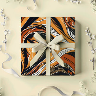 Papel De Presente Presente de Reforma de Folhas Botânicas Elegante p