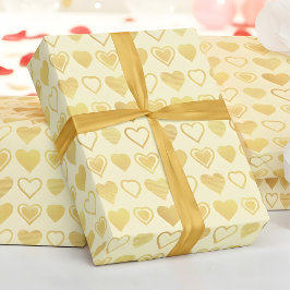 Papel De Presente Presente de São Valentim Corações Mínimos Creme Qu