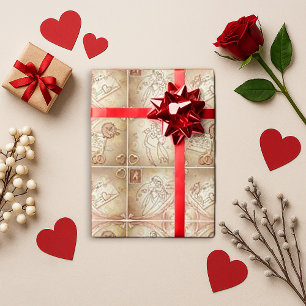 Papel De Presente Presente de São Valentim Vintage Cupid