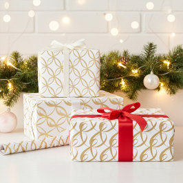 Papel De Presente Presente de união de Casal de casamento Dourado e