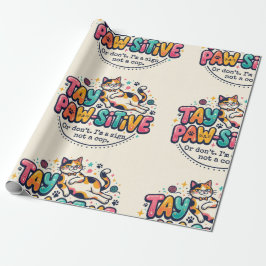 Papel De Presente Presente Divertido para Amantes de Gatos Fique Paw