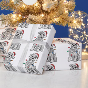 Papel De Presente Presente do amante do cão do Natal do Schnauzer Mi