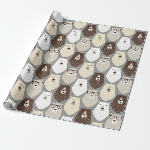 Papel De Presente Presente do Dia dos Pais com Urso Bonito, Urso do