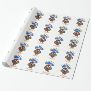 Papel De Presente Presente do menorah do peru de Thanksanukkah