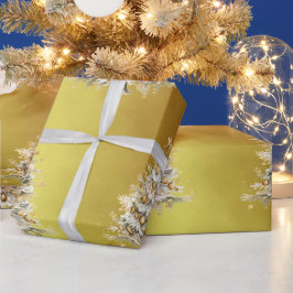 Papel De Presente Presente Dourado de Árvore de Férias de Natal Pers