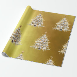 Papel De Presente Presente Dourado de Árvore de Férias de Natal Pers