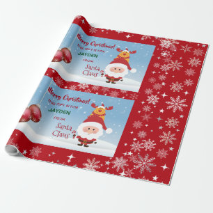 Papel De Presente Presente Engraçado De Papais noeis Rudolph Snowfla