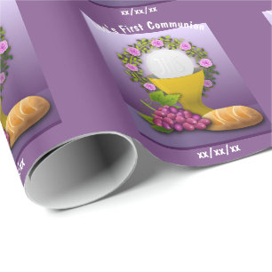 Papel De Presente Presente Eucarista Sagrado da Primeira Comunhão P