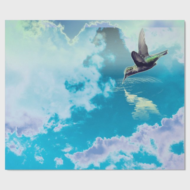 PAPEL DE PRESENTE PRESENTE HUMMINGBIRD NA MANHÃ (Aberto)