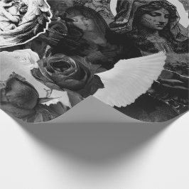 Papel De Presente Presente Memorial em Colagem Preto e Branco Funera