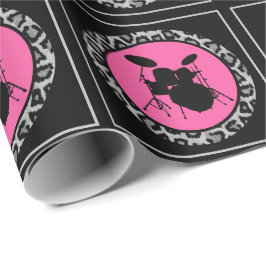 Papel De Presente Presente Musical do Kit do Tambor Leopard do Drumm