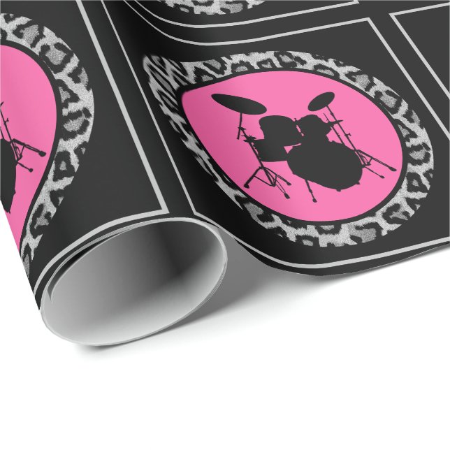 Papel De Presente Presente Musical do Kit do Tambor Leopard do Drumm (Ponta do rolo)