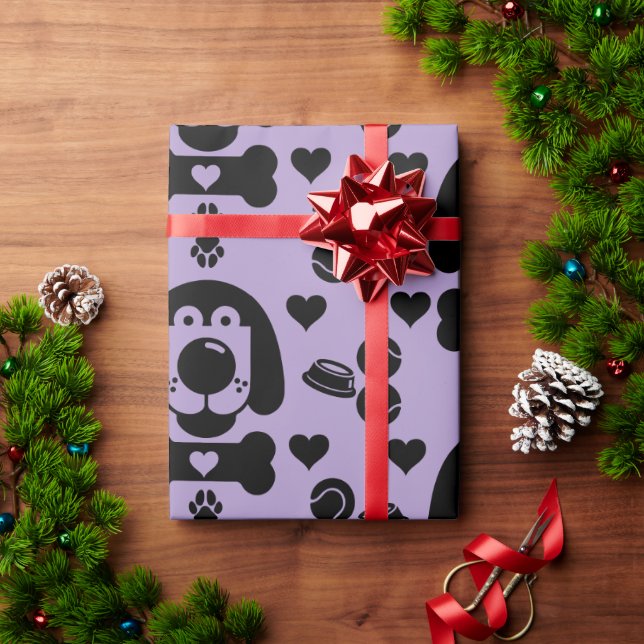 Papel De Presente Presente no cão (Presente de Natal)