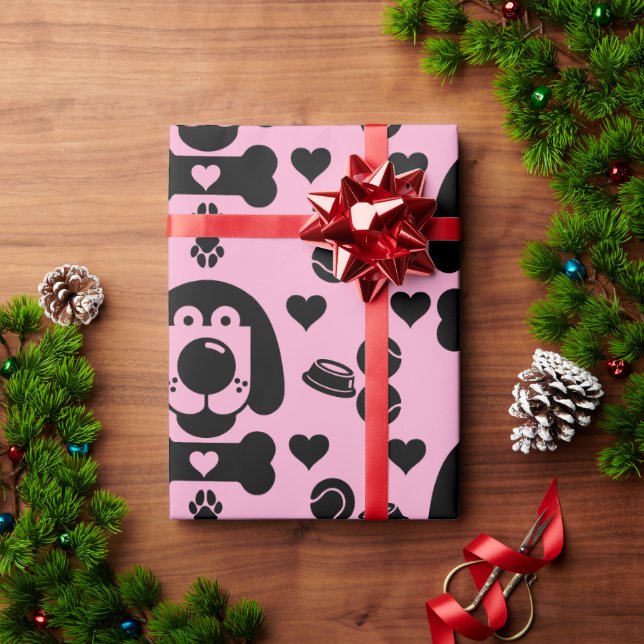 Papel De Presente Presente no cão (Presente de Natal)