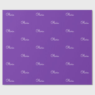 Papel De Presente Presente Nome Personalizado Meninas Roxo