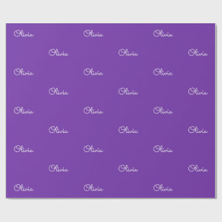 Papel De Presente Presente Nome Personalizado Meninas Roxo