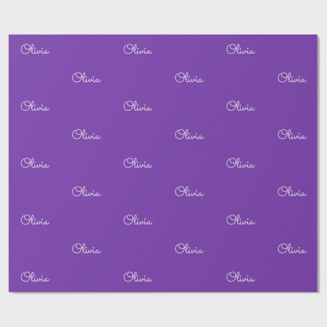 Papel De Presente Presente Nome Personalizado Meninas Roxo (Aberto)
